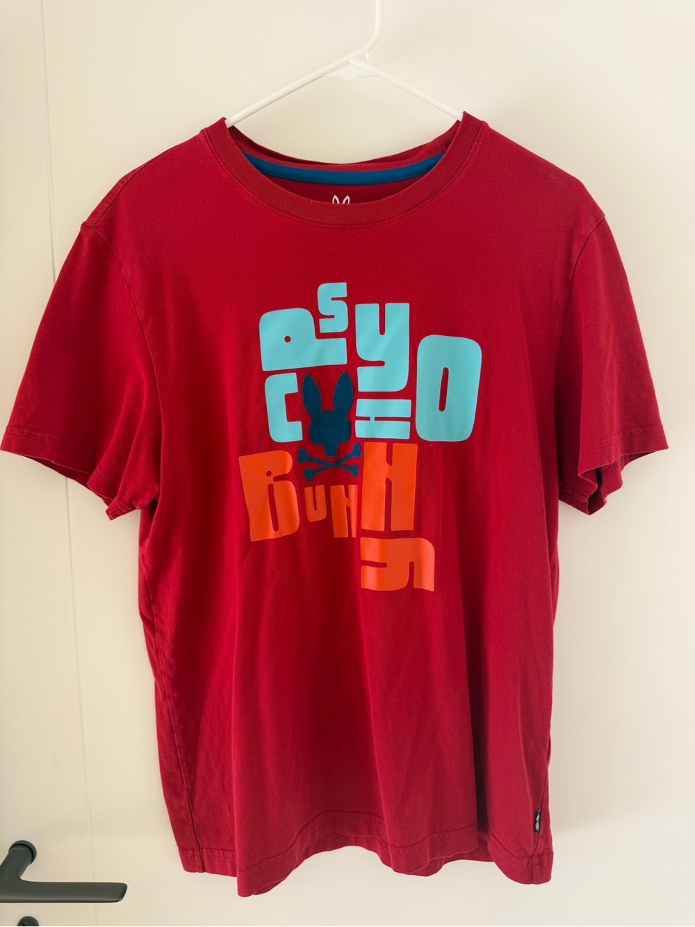 Psycho Bunny Men's Red Graphic T-Shirt - Size M